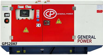 Дизельный генератор GeneralPower GP20KF в кожухе