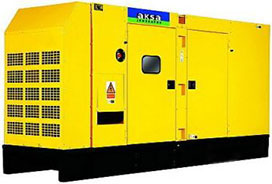 Дизельный генератор AKSA APD250A, 3Ф, 400В, 184 кВт в кожухе