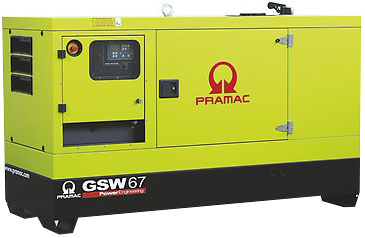Дизельный генератор Pramac GSW 67 P 230V 3Ф в кожухе